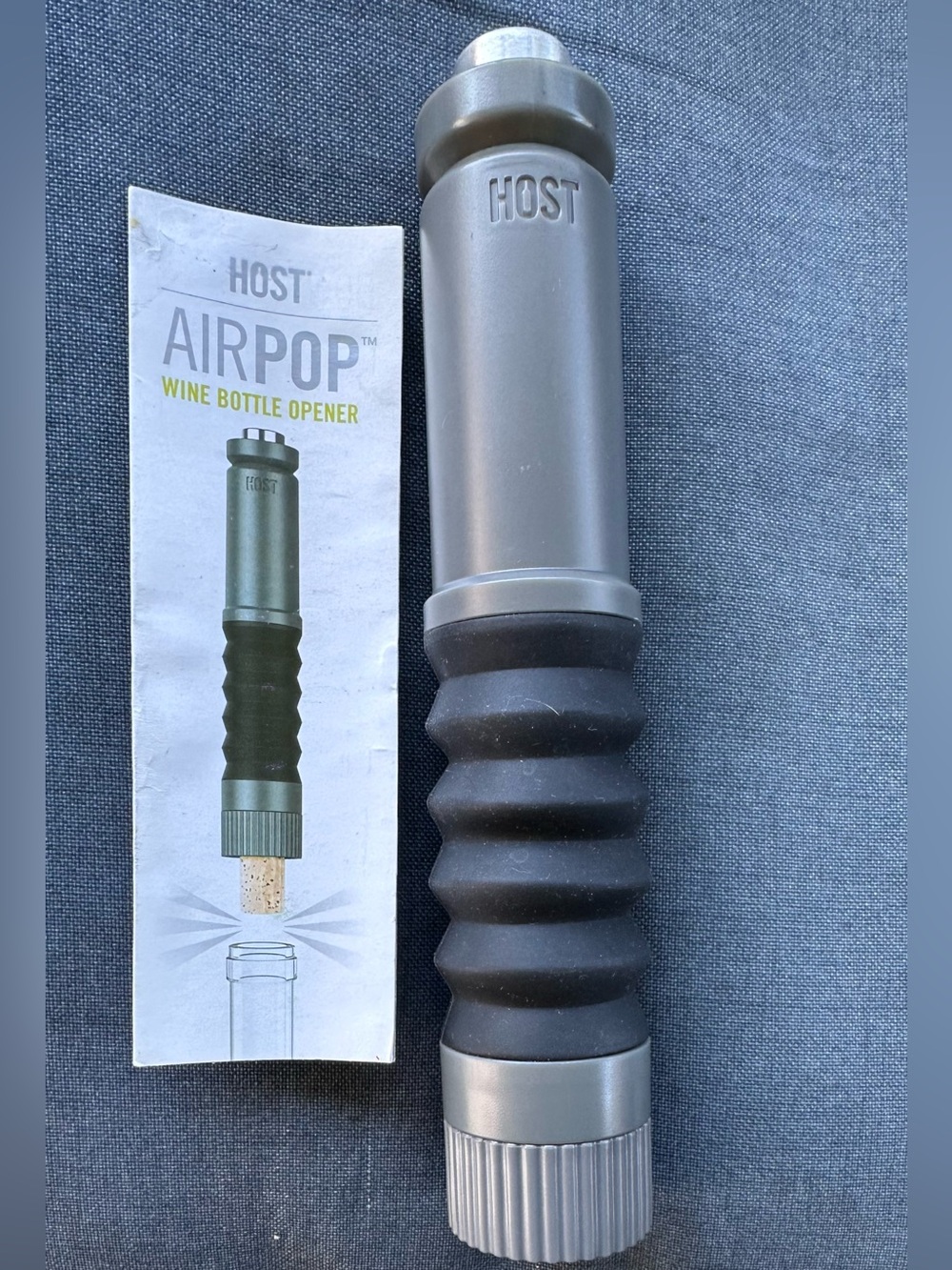 HOST AirPop Wine Bottle Opener - Gray & Black